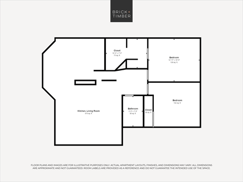 Floor plan for 2 beds, 2 baths, 915 sqft